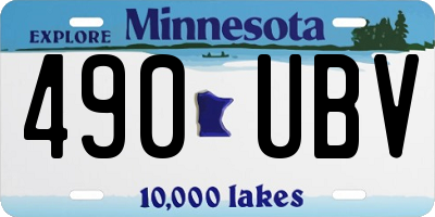 MN license plate 490UBV