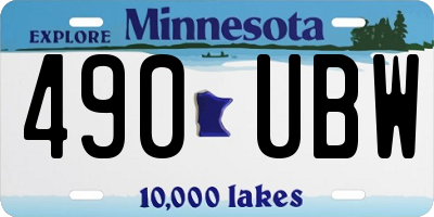 MN license plate 490UBW