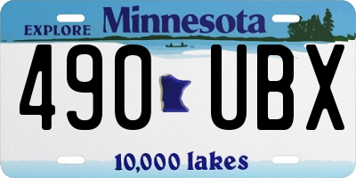 MN license plate 490UBX