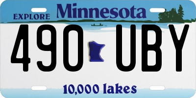 MN license plate 490UBY