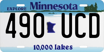 MN license plate 490UCD