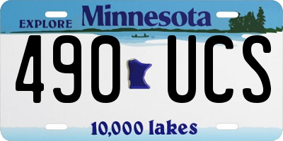 MN license plate 490UCS