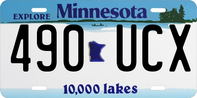 MN license plate 490UCX