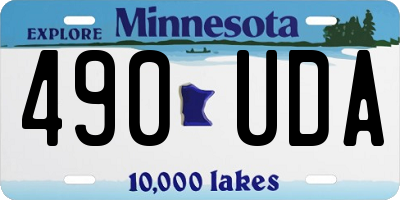 MN license plate 490UDA