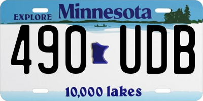 MN license plate 490UDB