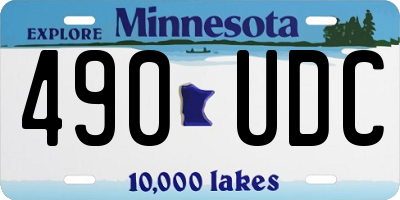 MN license plate 490UDC