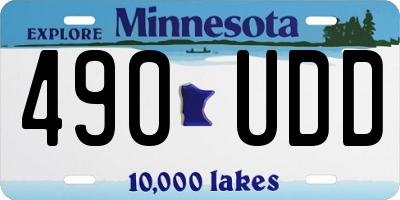 MN license plate 490UDD