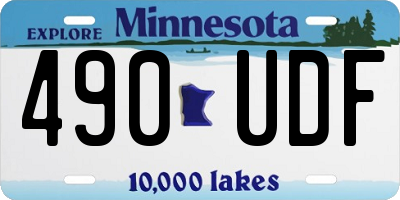 MN license plate 490UDF