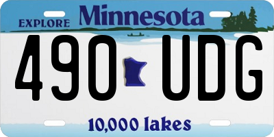 MN license plate 490UDG