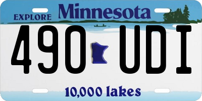MN license plate 490UDI