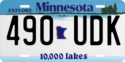 MN license plate 490UDK
