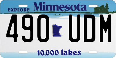MN license plate 490UDM