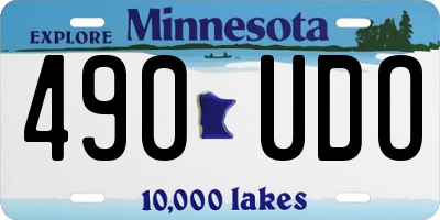 MN license plate 490UDO