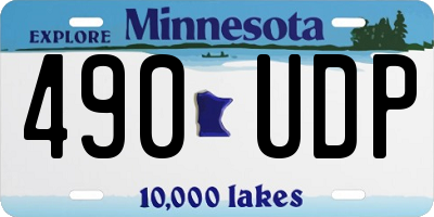 MN license plate 490UDP