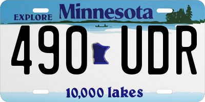 MN license plate 490UDR