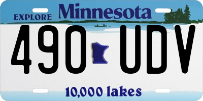 MN license plate 490UDV