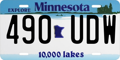 MN license plate 490UDW