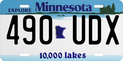 MN license plate 490UDX