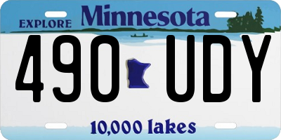 MN license plate 490UDY