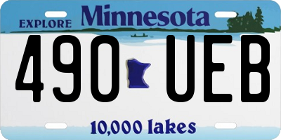 MN license plate 490UEB
