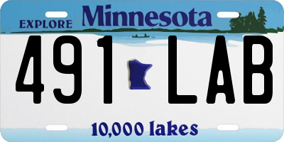 MN license plate 491LAB