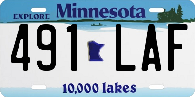 MN license plate 491LAF