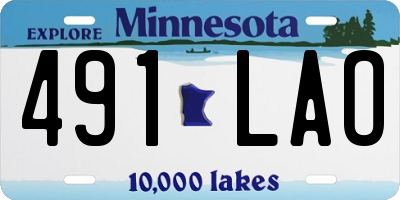 MN license plate 491LAO