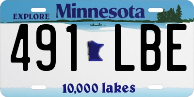 MN license plate 491LBE