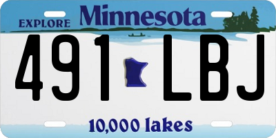 MN license plate 491LBJ