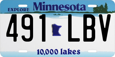 MN license plate 491LBV