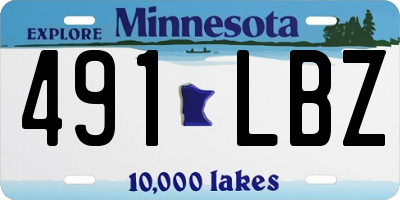 MN license plate 491LBZ