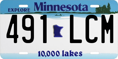 MN license plate 491LCM