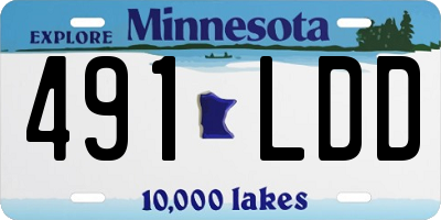 MN license plate 491LDD
