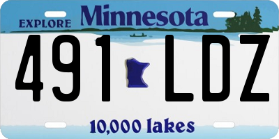 MN license plate 491LDZ