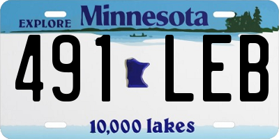 MN license plate 491LEB