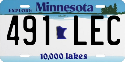 MN license plate 491LEC