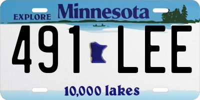 MN license plate 491LEE