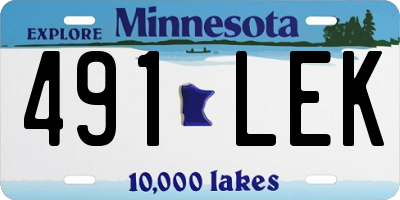 MN license plate 491LEK