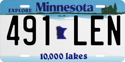 MN license plate 491LEN