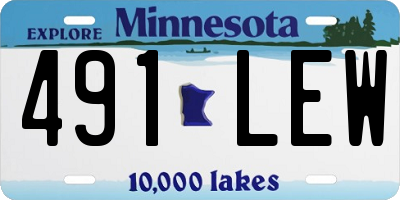 MN license plate 491LEW