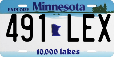 MN license plate 491LEX