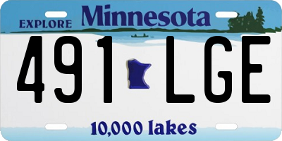 MN license plate 491LGE