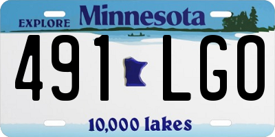 MN license plate 491LGO