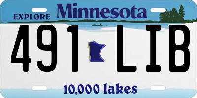 MN license plate 491LIB