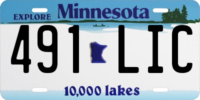 MN license plate 491LIC
