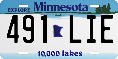MN license plate 491LIE