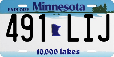 MN license plate 491LIJ