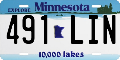MN license plate 491LIN