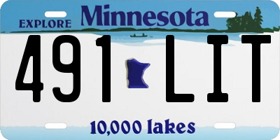 MN license plate 491LIT
