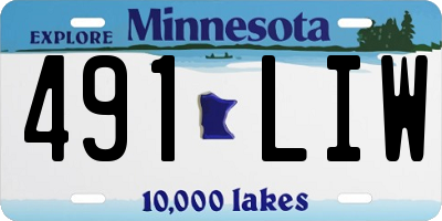 MN license plate 491LIW